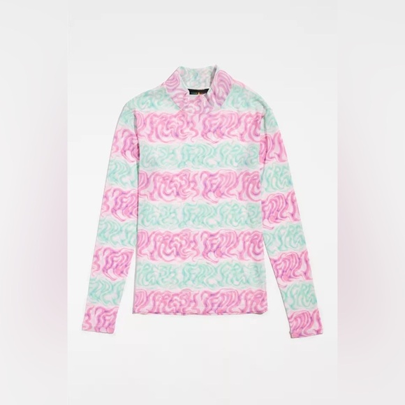 Teddy Fresh Digital Print Mesh Mock Neck Top - Size M - Picture 4 of 7